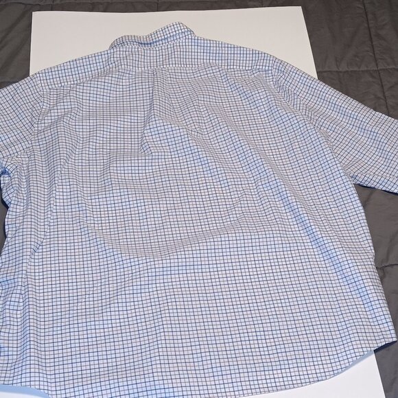 Ralph Lauren Mens Tall Fit 22- 36/37 Blue White Plaid Check Button Down LS Shirt - Picture 6 of 10
